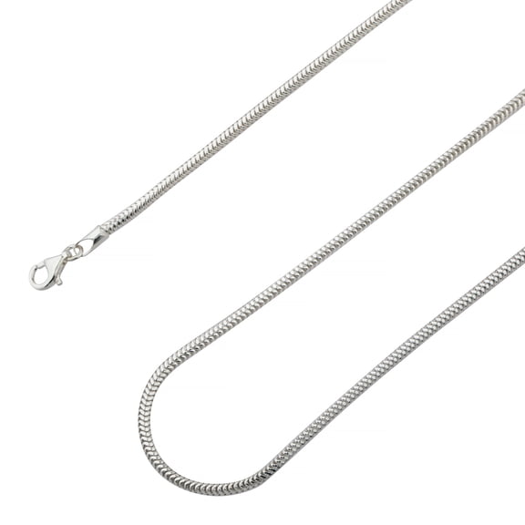 925 Sterling Silver Round Snake Chain 2.5mm Necklace - Hypoallergenic and Tarnish Resistant- By Oliver & Navy