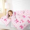 thumbnail image 3 of spefrowx Kawaii Pink Bow Gingham Twin Comforter Sets for Girls, Pink Checkered Dot Bedding Set, Pink Reversible, 2pcs, 1 Comforter and 1 Pillowcase, 3 of 6