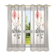 thumbnail image 6 of Yayeee Window Curtains Light Filtering 63"x42" Grommet Panel Pair Home Living Room Decor, Pink Flower, 6 of 7