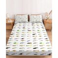 thumbnail image 2 of Cal.King Size Fitted Sheet Set - Colorful Fishing Bait 3 Piece Bedding Sets 16" Deep Pocket Fitted Sheet with 2 Pillowcases, Vintage Farmhouse Lure Fish Brushed Microfiber Hotel Luxury Bed Sheets, 2 of 9
