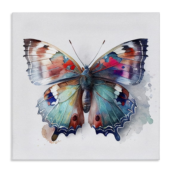 Stupell Industries Modern Splash Butterfly Animals & Insects Painting Gallery Wrapped Canvas Art Print Wall Art, 17 x 17