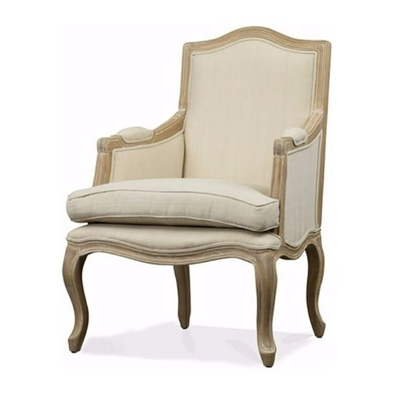 Baxton Studio Nivernais Accent Chair in Beige and Natural