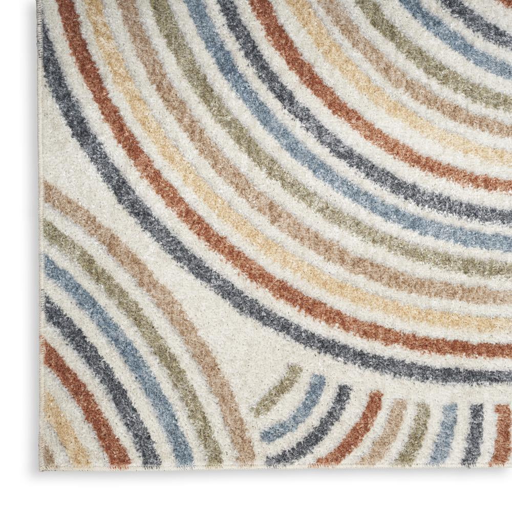 Nourison Astra Machine Washable Abstract Ivory/Multi 2'2" x 10' Kids Area Rug (2x10)