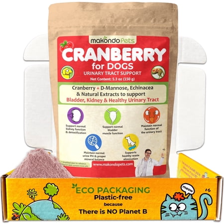 Makondo Pets Cranberry Supplement Powder for Dog, Beef Liver & Bacon Flavor, 150 Count Eco-Packaging