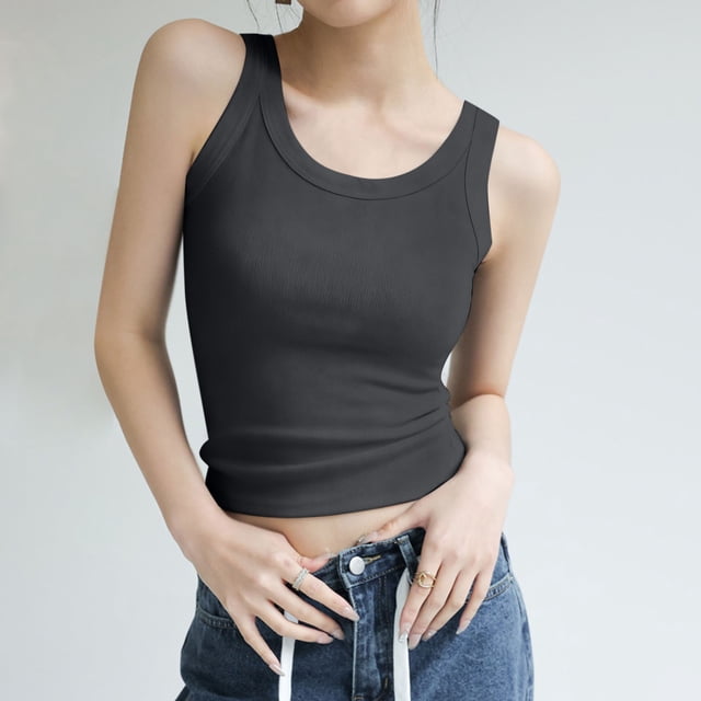 Versatile Ribbed Camisole with Built-In Bra Support for Everyday Comfort and Seamless Layering for Casual and Wear