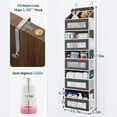 thumbnail image 4 of 5-Tier Over The Door Organizer, Hanging Organizer Closet with 10 Side Mesh Pockets, 44 lbs Load Capacity, Hanging Storage Closet Behind Door Organizer for Bathroom, Bedroom, Nursery, Kitchen, Black, 4 of 7
