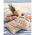 thumbnail image 3 of Pack of 2 Outdoor Pillow Covers, Pumpkin Farmhouse Orange Buffalo Plaid Waterproof Square Throw Pillowcase Cushion Decorative Pillow Covers for Couch Patio Tent, 24x24 in, 3 of 6