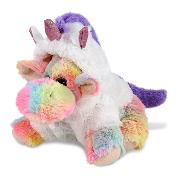 DolliBu Rainbow Floppy Moose Unicorn Plush Stuffed Animal Toy, Super Soft Moose Unicorn Dress Up with Removable Plush Unicorn Outfit, Cute Fantasy Wildlife Gift - 9 Inches