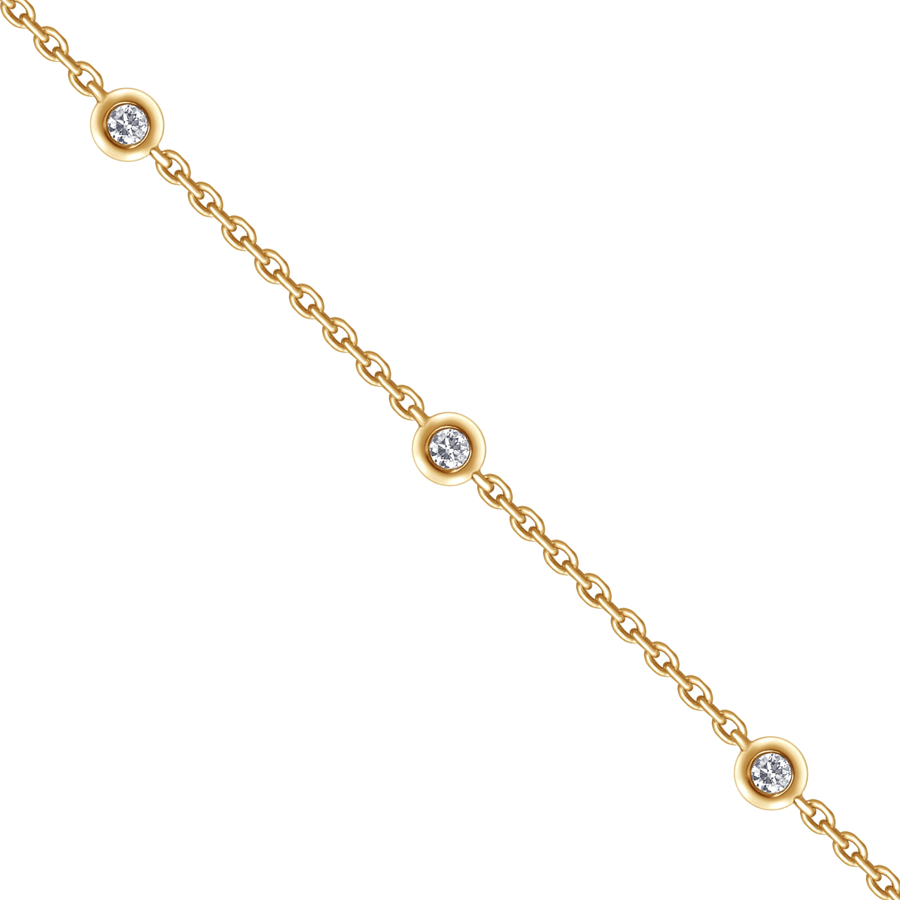 Brilliance Fine Jewelry 1/5 Ct YG Plated Sterling Silver Round Lab Grown Diamond Bracelet for Women