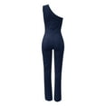 thumbnail image 4 of Vedolay Womens Jumpsuits Dressy Women's Bodycon Long Sleeve Ribbed Zipper One Piece Pants Rompers Jumpsuits,Dark Blue 3XL, 4 of 5