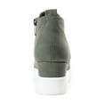 thumbnail image 4 of Journee Womens Clara Round Toe Inside Zip Wedge Sneakers, Widths Available, 4 of 10