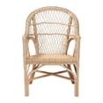 thumbnail image 2 of Pemberly Row Natural Rattan Arm Chair with Braided Outline and Angled Legs, 2 of 10
