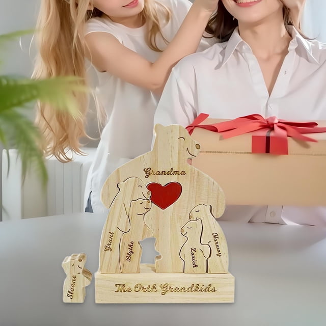 Rompecabezas de madera de la familia de los , piezas de rompecabezas de madera conmemorativas, decoración del hogar DIY, rompecabezas de arte de