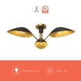 thumbnail image 2 of SF550332WHAG-Alora Lighting-Oscar - 3 Light Semi-Flush Mount-7 Inches Tall and 31.75 Inches Wide-Aged Gold/White Finish, 2 of 7