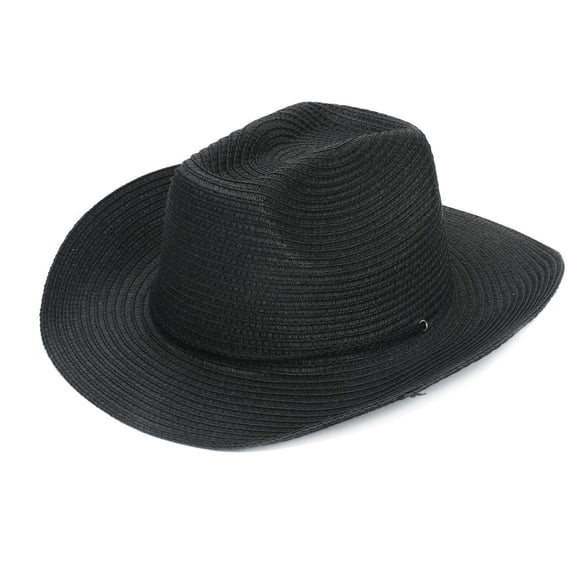 JSGEK Cowboy Hat Ladies' Beach Hat Sun Protection Hat Sun Shading Hat Black Free Size