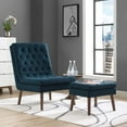 thumbnail image 2 of Modern Contemporary Urban Design Living Room Lounge Club Lobby Accent Chair and Ottoman, Fabric, Navy Blue, 2 of 4