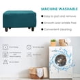 thumbnail image 6 of CJC Velvet Ottoman Cover, Stretch Storage Ottoman Slipcover, Rectangle Footstool Furniture Protector, L/XL, 10 Colors, 6 of 9
