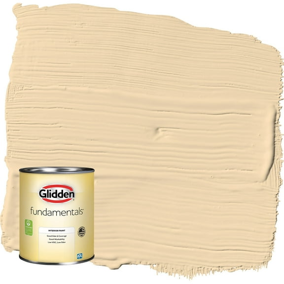 Glidden Fundamentals Chai Tea Latte / Yellow Eggshell Interior Paint, 1 Quart