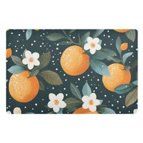 Yayeee Doormat for Indoor Entrance 32" x 20" Non Slippery Floor Rug, Green Oranges