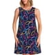 thumbnail image 1 of Fotbe Multicolor Bowling Vestido de Verano sin Mangas para Mujer – Vestido Midi Línea A, Estilo Camiseta Floral, Vestido Playero Casual y Fluido, 1 of 7