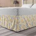 thumbnail image 1 of Floral Bed Skirt, Detailed Sketch of Peony Flowers and Leaves Doodle Illustration, Elastic Bedskirt Dust Ruffle Wrap Around for Bedding Decor, 4 Sizes, Mustard Charcoal Grey, by Ambesonne, 1 of 2