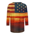 thumbnail image 5 of Axiiglly Patriotic Shirts for Women 3/4 Sleeve USA Starts and Stripes Fashion Graphic T Shirts for 4th of July, S-5XL, 5 of 5