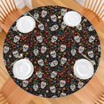 thumbnail image 2 of Colorful Skull Flower Pattern Round Fitted Tablecloth with Elastic Edge,Dining Table Cover Waterproof,Outdoor Round Tablecloth for Camping,Dining,Indoor and Outdoor, 2 of 7