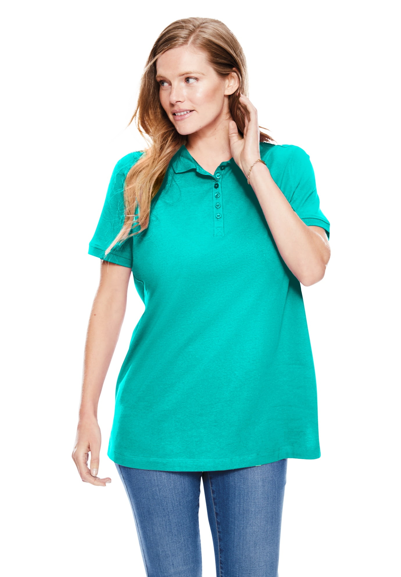 woman within polo shirts