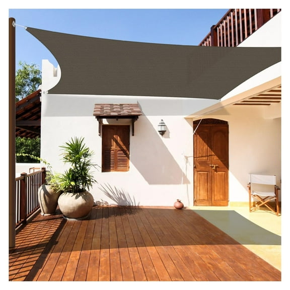 16' x 20' Sun Shade Sail Rectangle Canopy Sunshine Block Heavy Duty Shade Sails for Outdoor Patio Carport Backyard Garden(Brown)