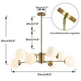 thumbnail image 2 of KCO Lighting 8-Light Glass Sputnik Chandelier Modern Gold Chandeliers, 2 of 7