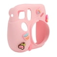 thumbnail image 3 of Funda ligera para cámara instantánea con correa para el hombro, funda protectora de silicona suave para Instax Mini 7 Plus, color rosa postre, 3 of 14