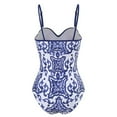 thumbnail image 3 of Women's Normal Swimwear One Piece Monokini Swimsuit Tummy Control Open Back Printing Flower Strap Vacation Fashion Bathing Suits, 3 of 5