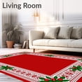 thumbnail image 2 of ODIKA 8'x10' Machine Washable Non-Slip Area Rug, Yuletide Elegant Lattice Entrance Pathway High Traffic Rug, Red, 609157, 2 of 7