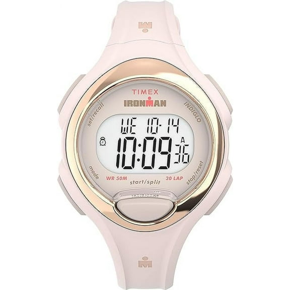 Timex Women's 34mm Acrylic Strap Digital Dial Wristwatch, Pink (TW2W17400)