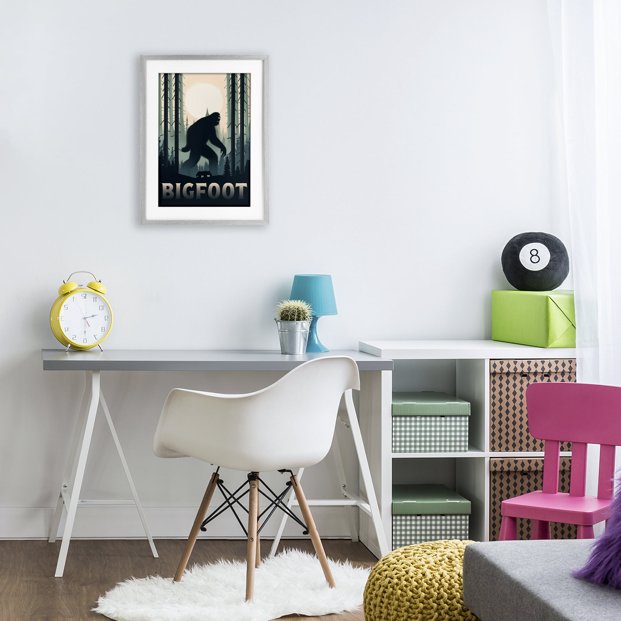 Stupell Industries Forest Creature Cabin in Woods Gray Framed Print Under Glass, design by Omar Escalante