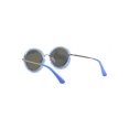 thumbnail image 4 of Womens Round Polarized Double Rim Circle Lens Sunglasses Silver Clear Blue Mirror, 4 of 4
