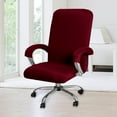 thumbnail image 2 of HongKeJi Office Chair Cover, Universal Stretchable Desk Chair Cover, Computer Chair Slipcovers, Wine Red, L, 2 of 7