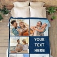 thumbnail image 5 of Custom Photo Collage Blanket for Family, Customized Bed Blanket with 10 Pictures & Text for Best Friends Kids Personalized Your Own Photos on Throw Blanket for Birthday Memorial Gifts, 5 of 6
