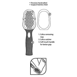 Equate Callus-Removing Foot Rasp with Catcher, White, 1 Count