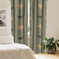thumbnail image 2 of Ambesonne Boho Art Curtains, Moths Moons Dots Pattern, Pair of 28"x95", Pale Orange Dark Grey, 2 of 5