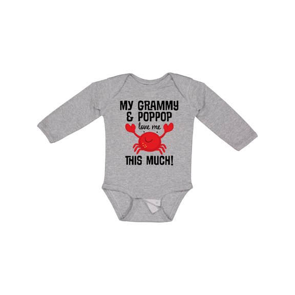 Inktastic Grammy and Poppop Grandson Boys Long Sleeve Baby Bodysuit