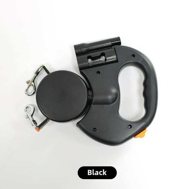 Dual Dog Retractable Leash with Adjustable Length - Heavy-Duty Nylon Rope, Easy-Use Auto-Lock Mechanism for Small to Medium Pets - Lightweight, Portable Outdoor Walking Accessory with Secure Control