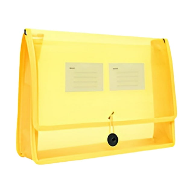 Kjfeif 1Pc A4 Plastic Expanding File Folder, Clear Envelope with Secure Closure & Label Pocket, Large Capacity Document Organizer for School, Office and Home, 9 Colors Available