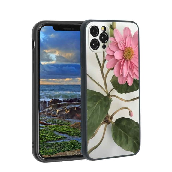 Compatible with iPhone 11 Pro Phone Case, Pink-Flower Case Men Women, Flexible Silicone Shockproof Case for iPhone 11 Pro