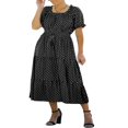 thumbnail image 1 of EIMELI Femmes Boho d'Été Robes Casual Manches Courtes Floral Tie-Up Ceinture Robe Noire S, 1 of 8