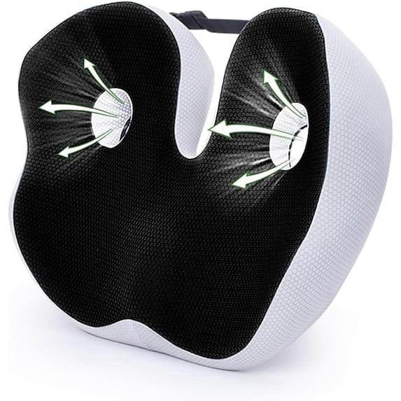 Seat Cushion,Seat Cushion for Sit Bone and Back Pain Relief, Butt, Tailbone, Hip, Hamstring, Posture Support - Memory Foam Comfort Ischial Tuberosity Pillow (Color : Black)