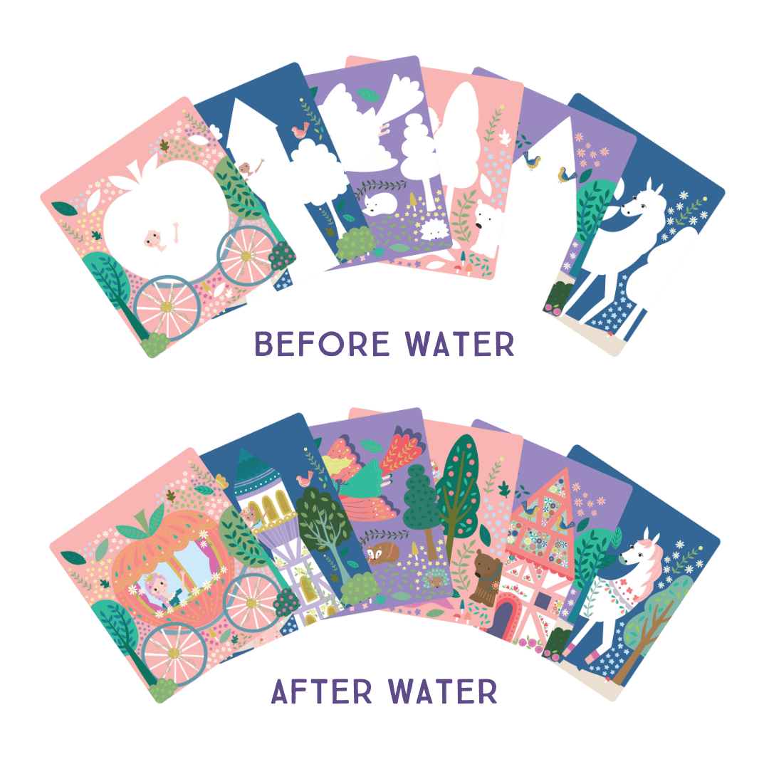 Floss & Rock Fairy Tale Magic Water Easel Pad and Pen, 10 Inch, Multicolor