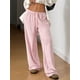 thumbnail image 5 of Pantalones Deportivos Anchos para Mujer, con Cordón, Holgados, de Cintura Alta y Sueltos, Informales Rosa S, 5 of 9