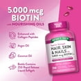 thumbnail image 5 of Hair, Skin & Nails Vitamins with Biotin | 5000mcg | 250 Softgels | Includes Collagen and Coconut Oil | by Nature's Truth, 5 of 7