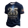 thumbnail image 2 of Xneal 911 25th Anniversary T-Shirt Casual Never Forget 911 Print Short Sleeve Multicolor Shirts for Men Size 4XL, 2 of 6